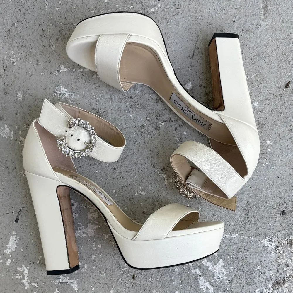 Jimmy Choo Mionne 120 Latte Leather platforms